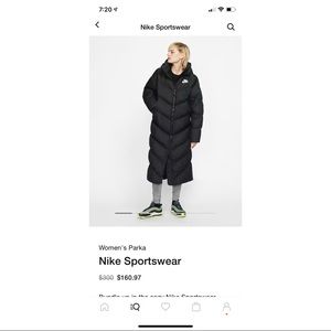 Nike sportswear winter long down parka
